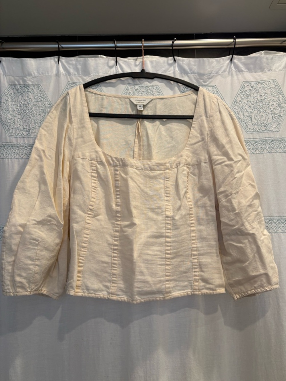 Banana Republic Cream Linen Corset Top